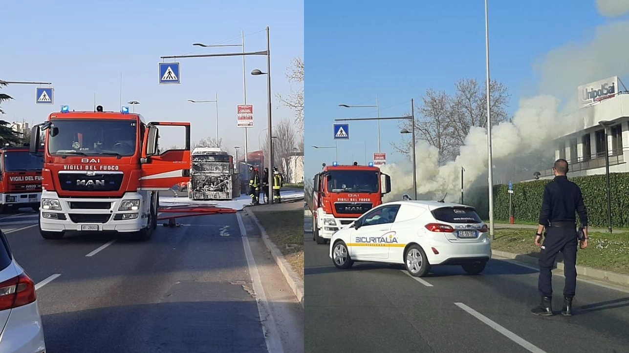 Autobus a fuoco a Bologna
