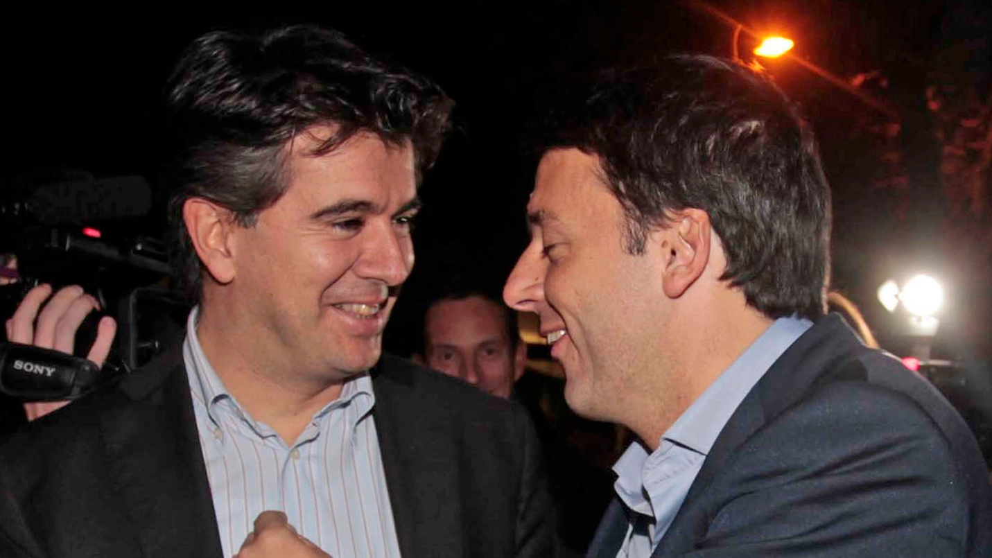 Il sindaco Daniele Manca con il segretario del Pd ed ex premier Matteo Renzi