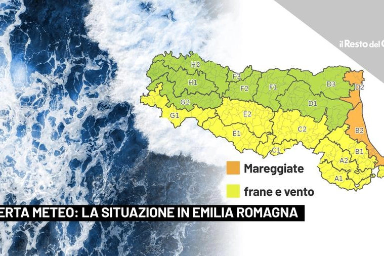 Allerta per mareggiate, frane e vento in Emilia Romagna
