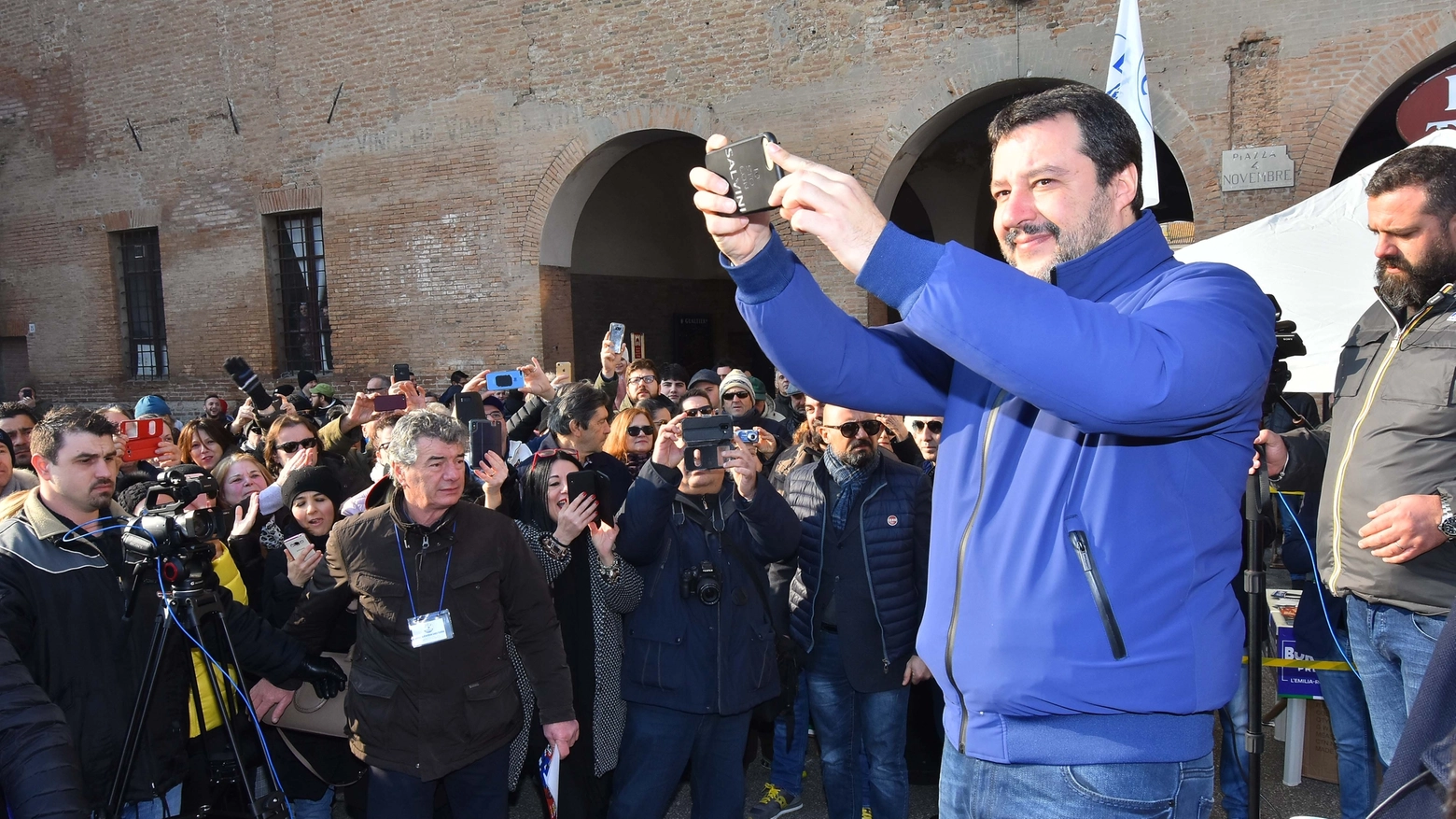 Salvini nella Bassa reggiana (foto Artioli)