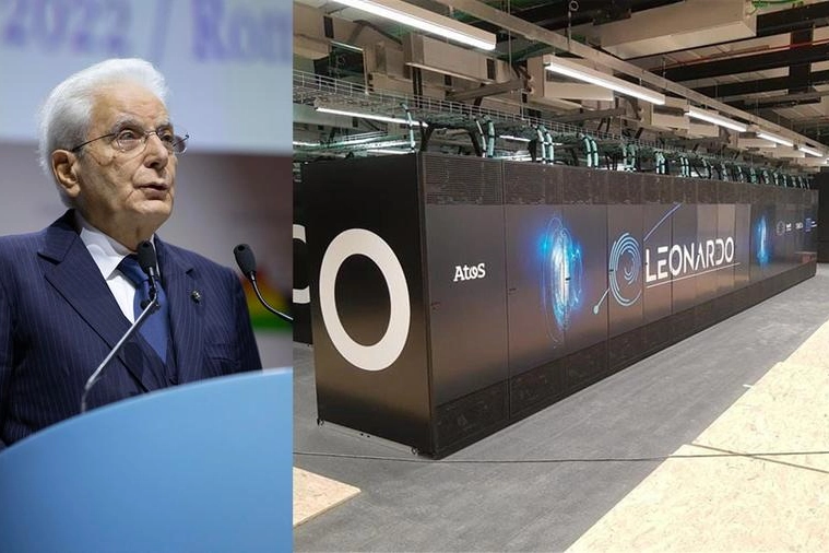 Il presidente Mattarella e il supercomputer Leonardo