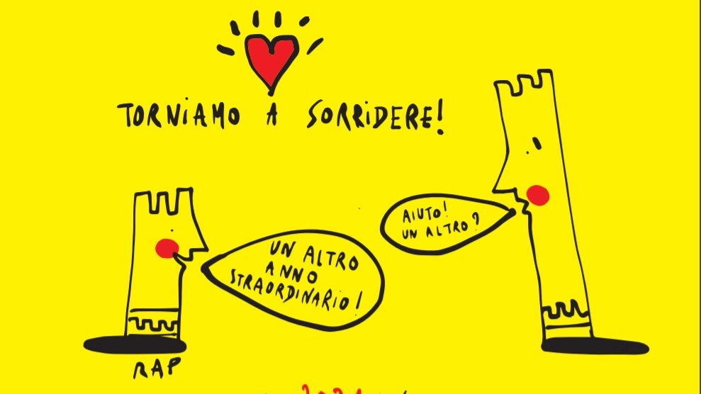 La vignetta di Rap nella cartolina spedita dal Comune a tutti i bolognesi