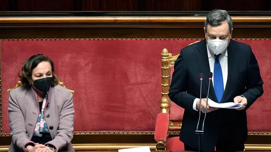 Draghi in Senato con la ministra Lamorgese