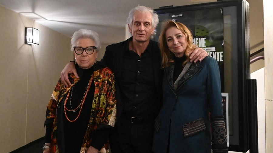 Il regista Massimiliano Finazzer Flory, Vittoria Cappelli e Diamante Marzotto