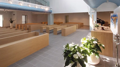 La cappella all’interno della funeral home Terracielo
