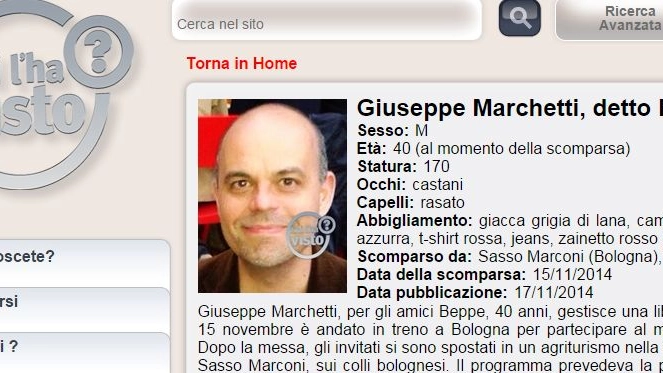 'Chi l'ha visto?' si occupa del caso di Giuseppe Marchetti
