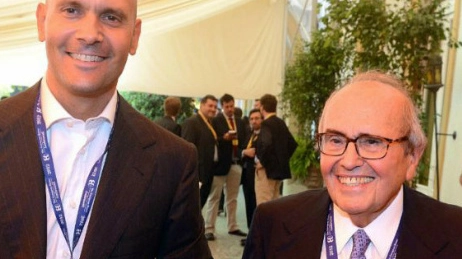 Francesco Merloni, presidente onorario dell’Ariston Thermo, con il figlio Paolo