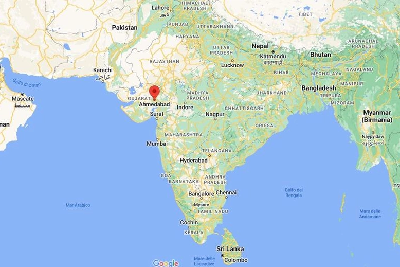 La città di Ahmedabad in India (Google Maps)