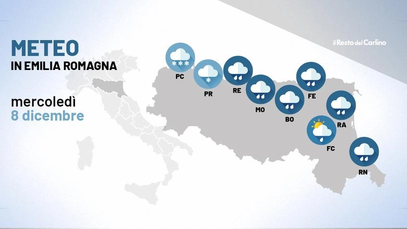 Previsioni meteo: neve in Emilia Romagna 8 dicembre 2021. Ecco dove