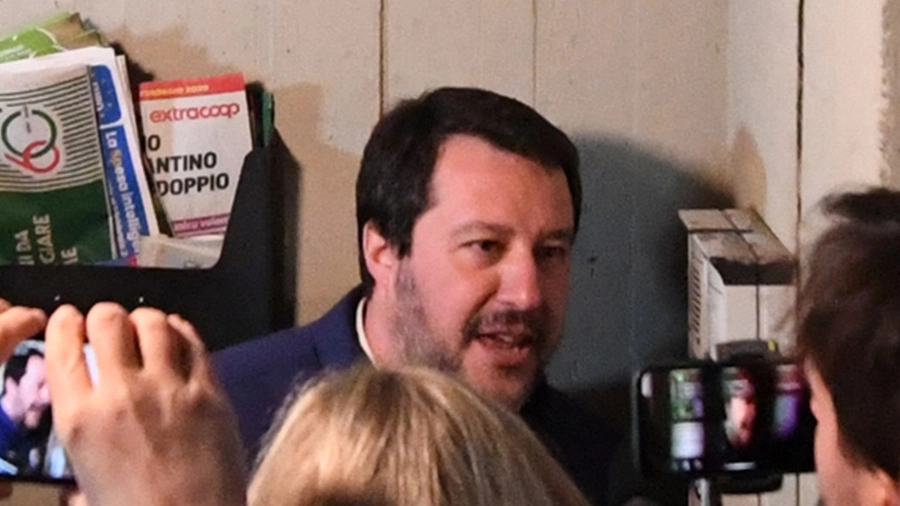 Il leader della Lega Matteo Salvini, al Pilastro a gennaio dell’anno scorso