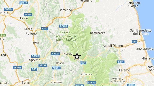 Terremoto, la scossa del 20 ottobre tra Marche, Umbria e Lazio (Foto Ingv)