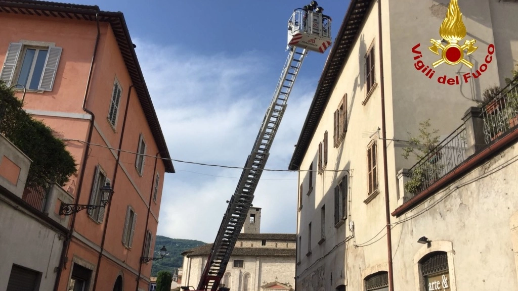 I pompieri sono arrivati in via Trebbiani con tre mezzi
