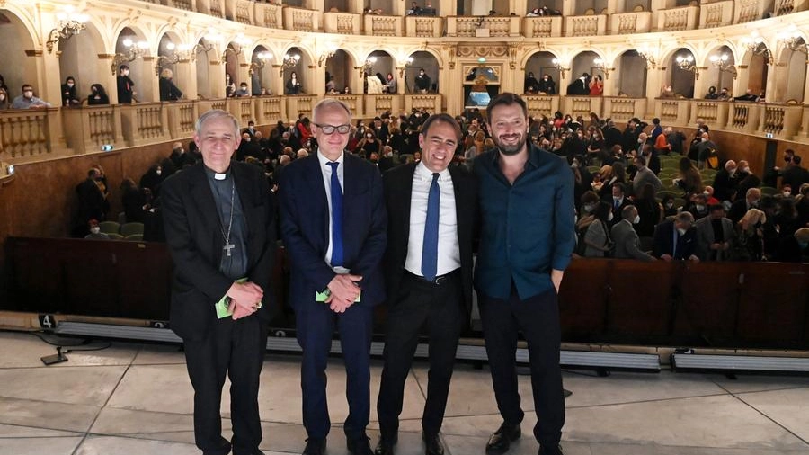 Cardinale Matteo Zuppi, Michele Brambilla, Andrea Cangini e Cesare Cremonini