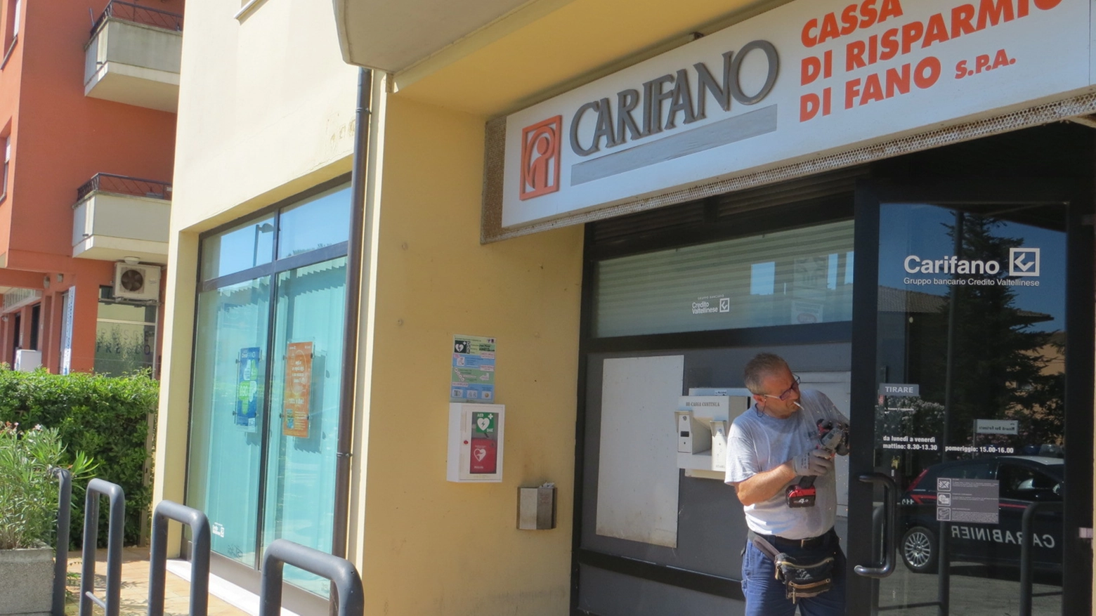 Colpo al bancomat della filiale Carifano di Villanova di Montemaggiore al Metauro