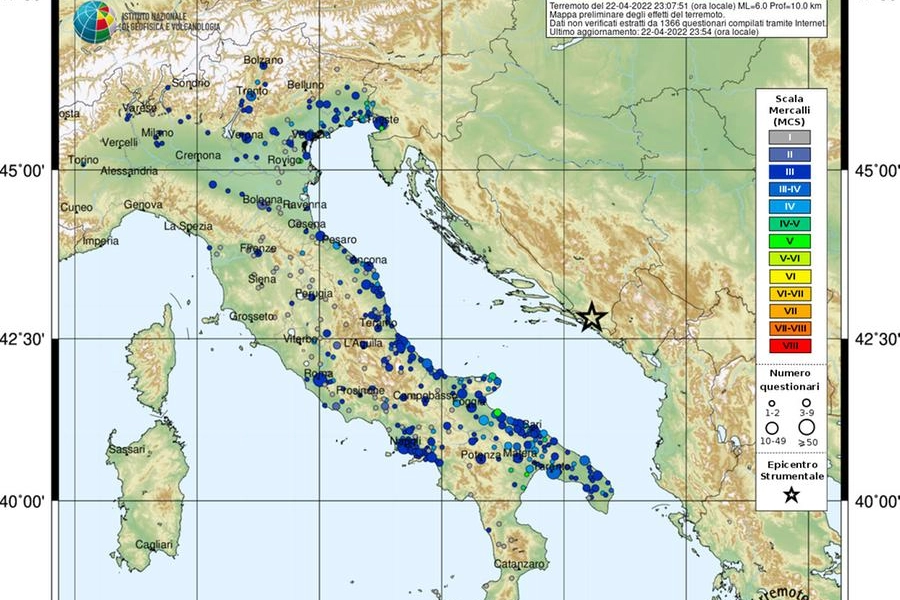 Terremoto oggi, ecco dove è stato avvertito in Italia: la mappa dell'Ingv