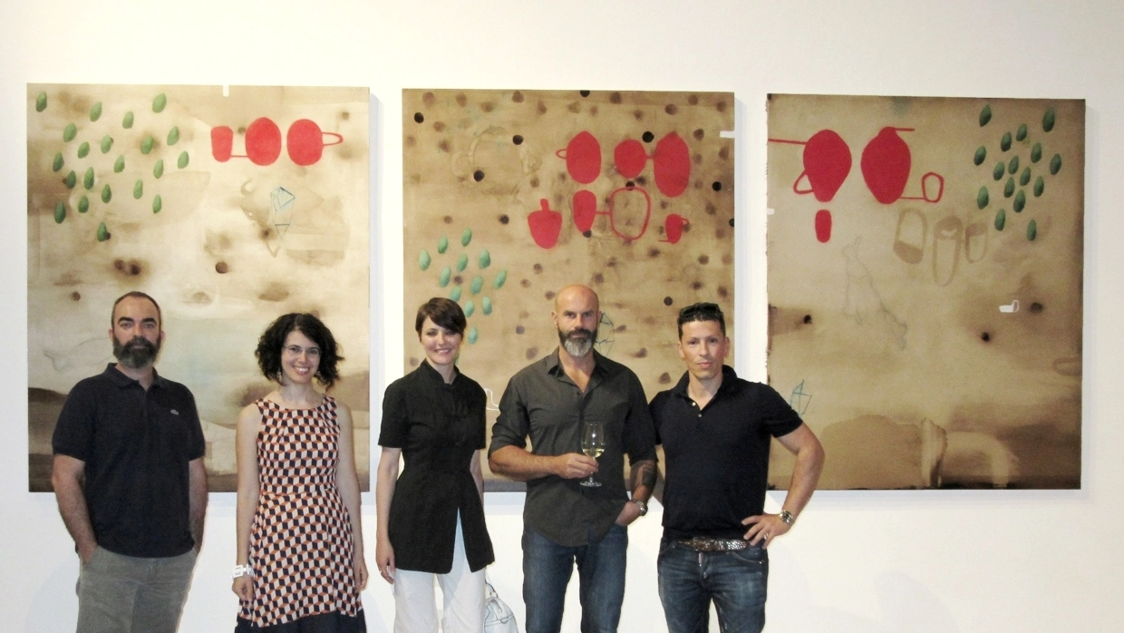 L’artista Mirko Baricchi al vernissage della sua mostra