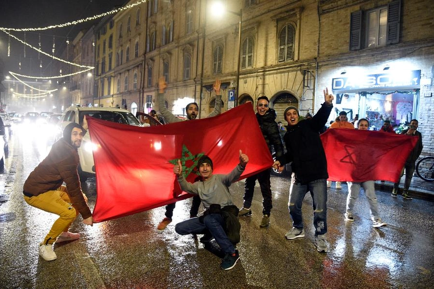 Mondiali, tifosi del Marocco in festa a Macerata
