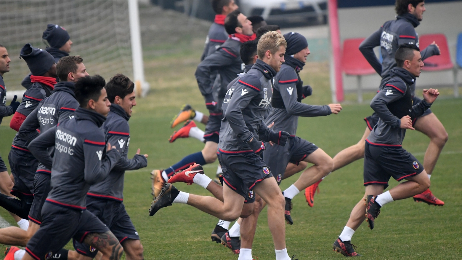 L'allenamento dei giocatori del Bologna (foto Schicchi)