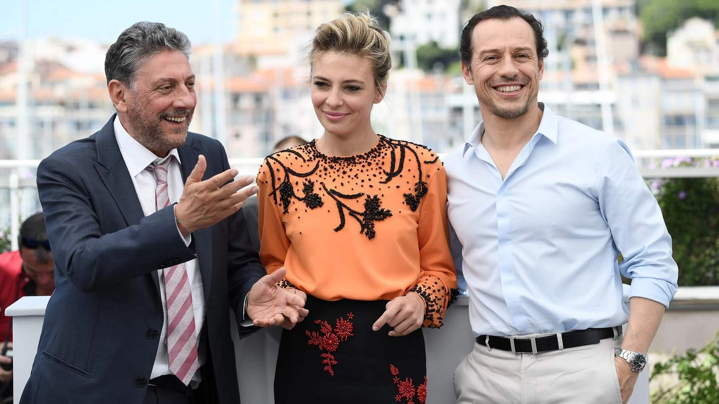 Sergio Castellitto, Jasmine Trinca e Stefano Accorsi al Festival di Cannes (Afp)