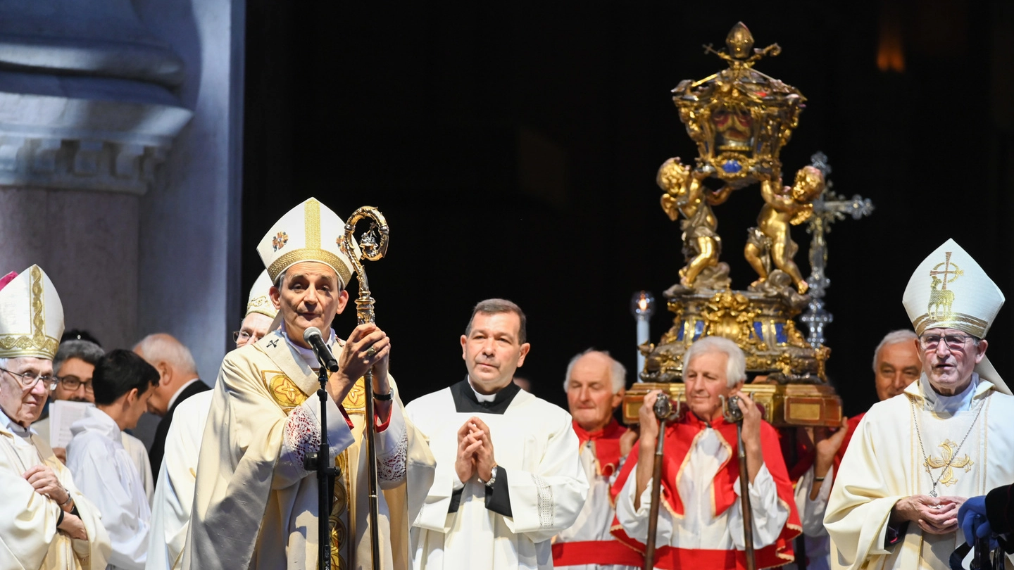 Matteo Zuppi, arcivescovo di Bologna, durante le celebrazioni per San Petronio (Schicchi)