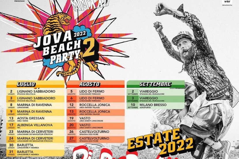 Jova beach 2022: le date del programma