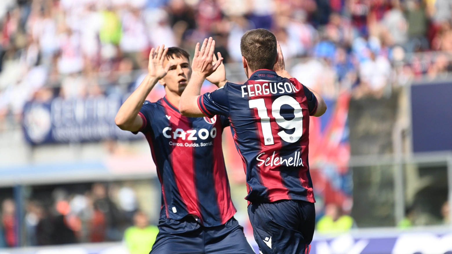 Bologna-Napoli 2-2: l'esultanza dopo il gol di Ferguson (FotoSchicchi)