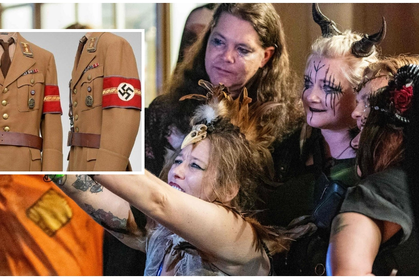 Studente in divisa da nazista alla festa della scuola