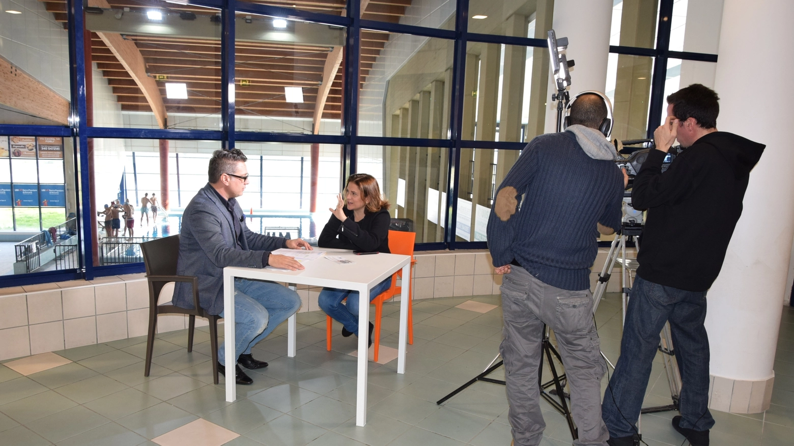 la troupe del TG3 nazionale intervista Gabriele Corzani, presidente del gruppo Around Spor