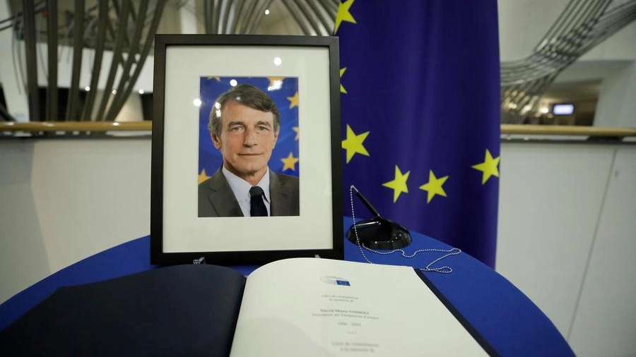 Il ricordo di David Sassoli nella sede del Parlamento europeo