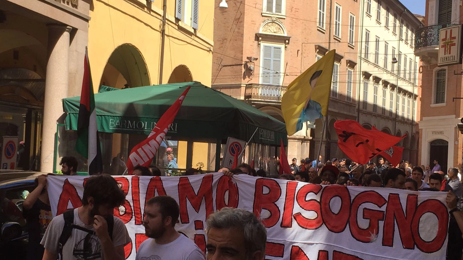 La protesta (Foto Fiocchi)