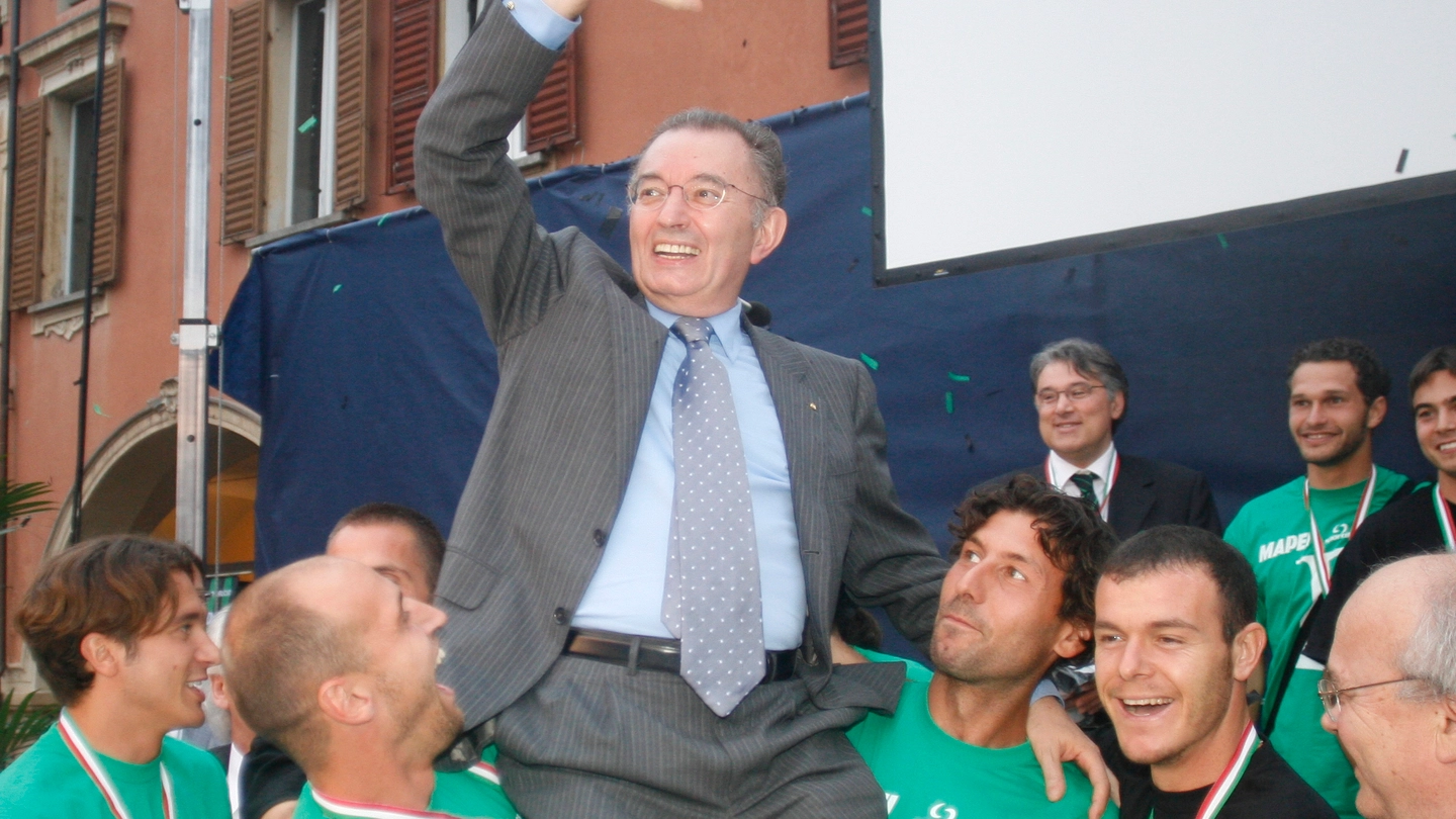 Giorgio Squinzi festeggia la promozione del Sassuolo