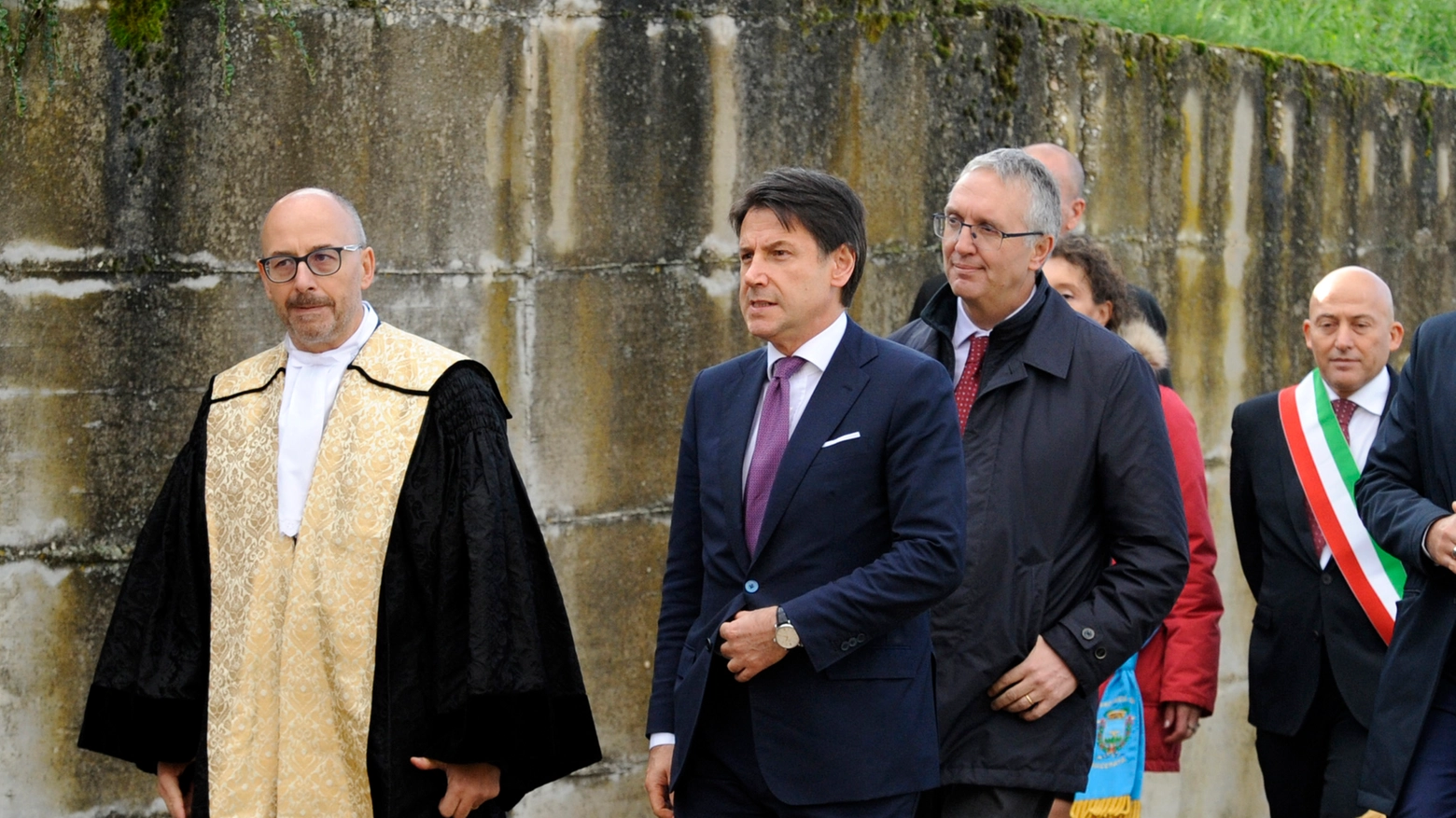 L'arrivo del premier Conte a Camerino per l'inaugurazione dell'anno accademico di Unicam