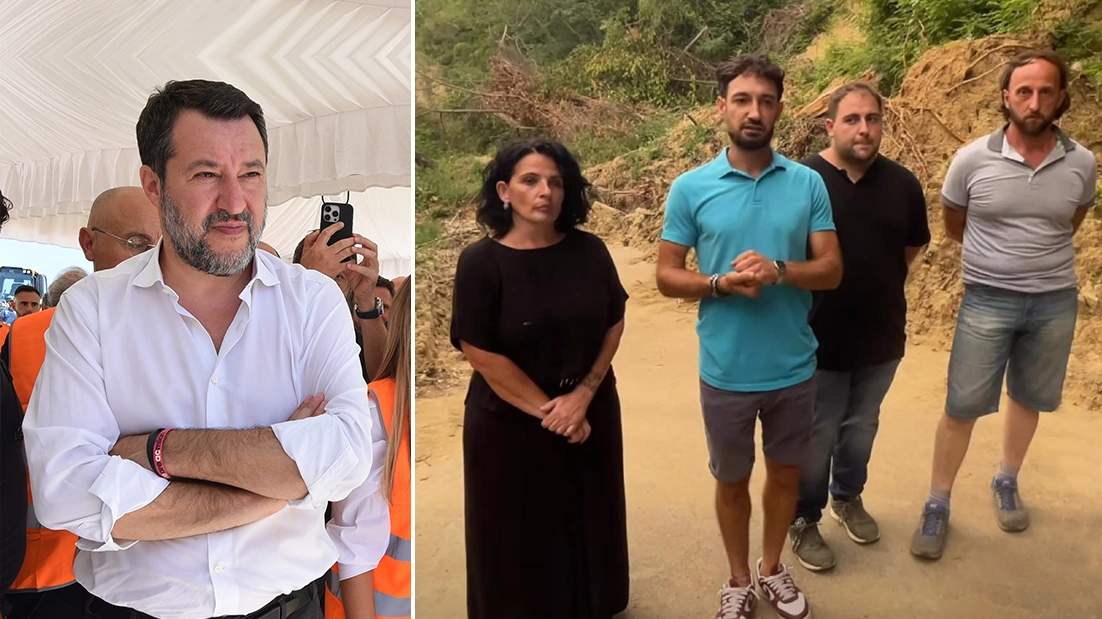 Il ministro Salvini e i protagonisti del video di Fontanelice, diventato virale