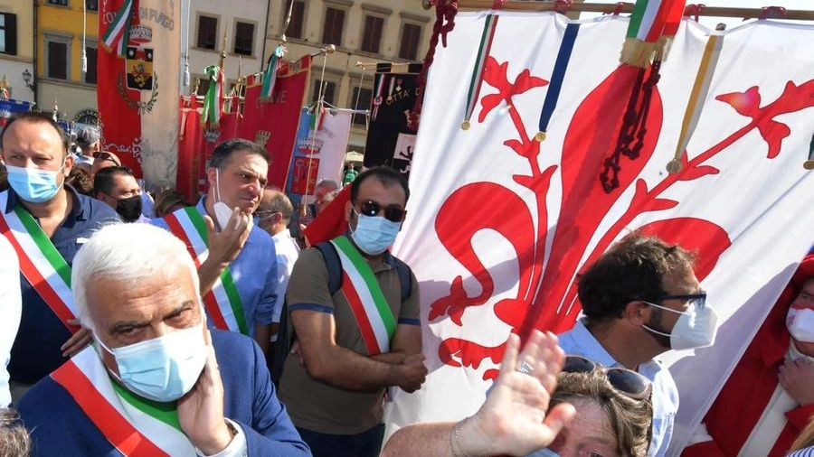 Firenze, Santa Croce. Manifestazione per i lavoratori di GKN