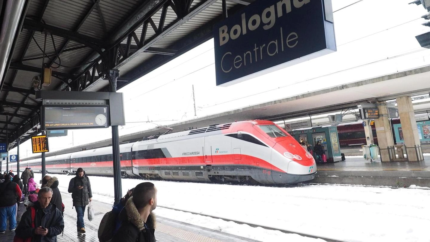 Bologna, treni in tilt per il maltempo (Foto Ansa)