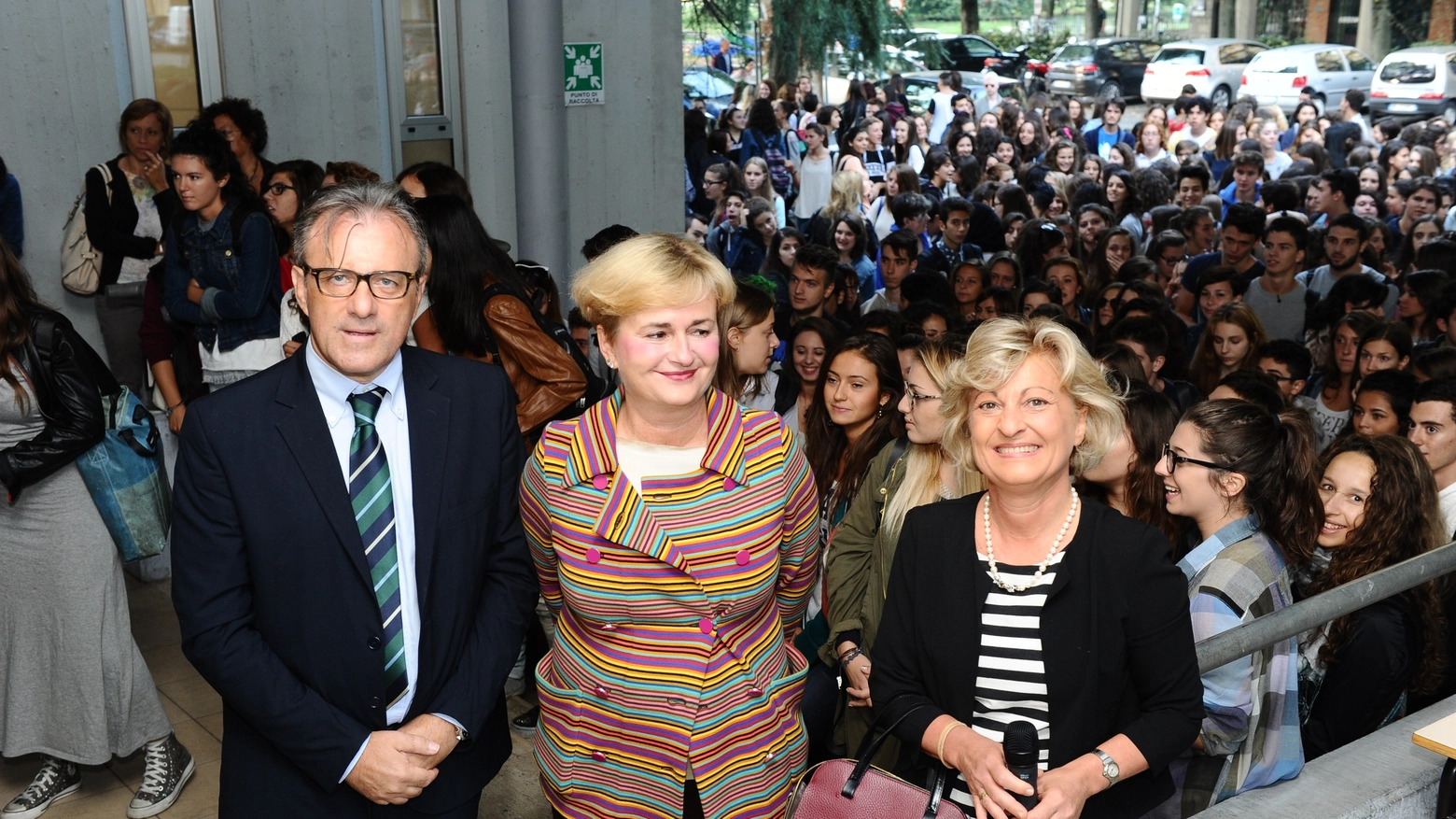 Il ministro Federica Guidi al liceo Muratori di Modena (Fiocchi)