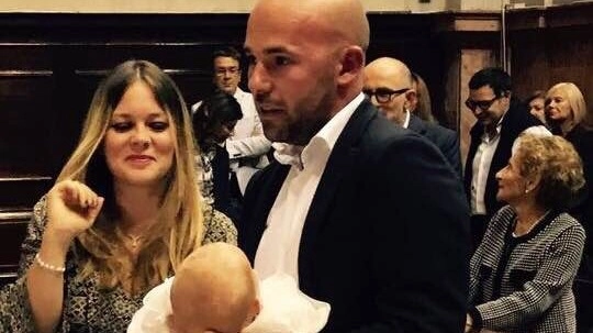 La foto del battesimo postata da Lorenzo Rossi Sturani