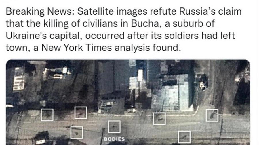 Le immagini satellitari che smentiscono Mosca (Twitter New York Times)
