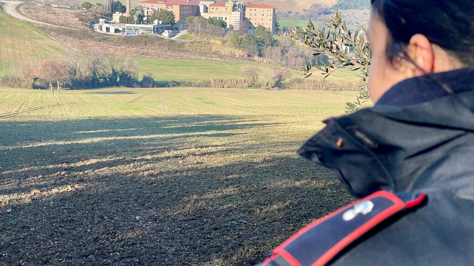 Una bomba a mano bellica è stata trovata nelle campagne di Civitanova Marche (Foto De Marco)