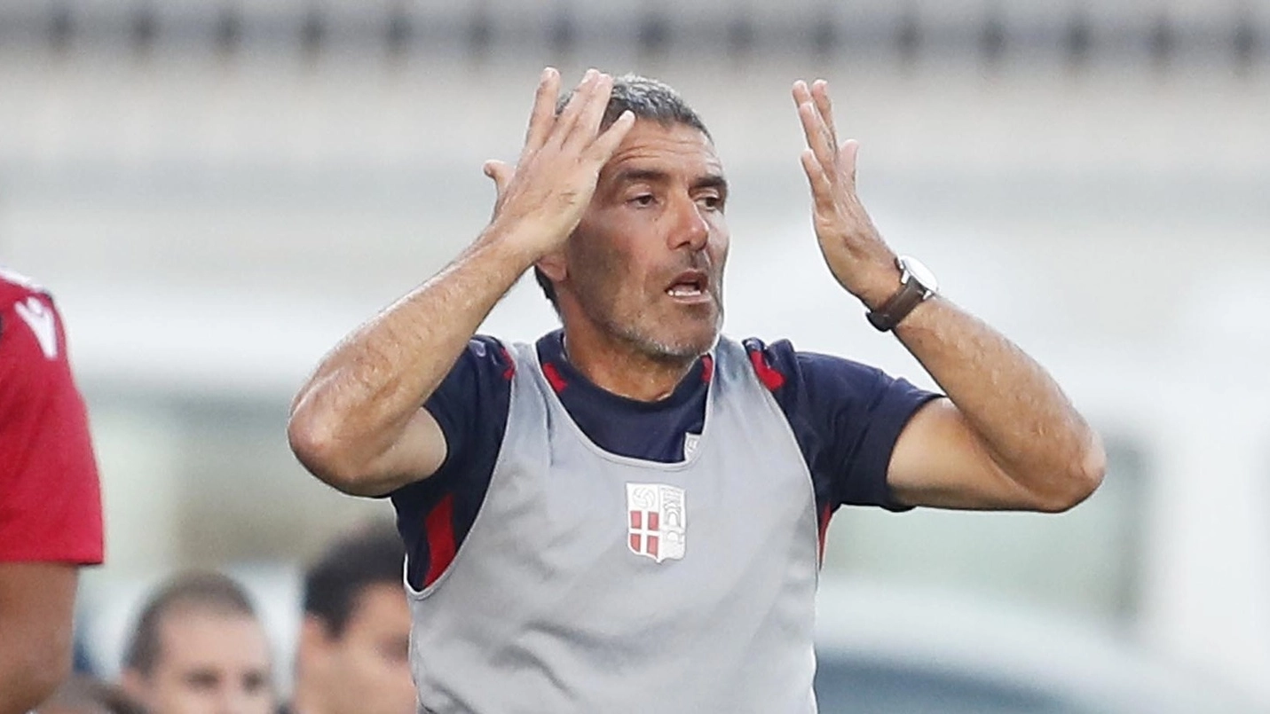Gian Luca Righetti, allenatore del Rimini, ha rassegnato  le dimissioni questa mattina (foto Liverani)