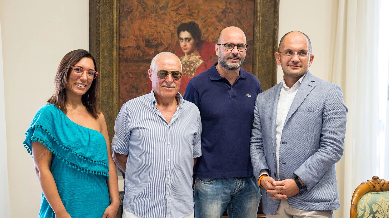Da sinistra Brunozzi, Traini, Massetti e il sindaco Castelli
