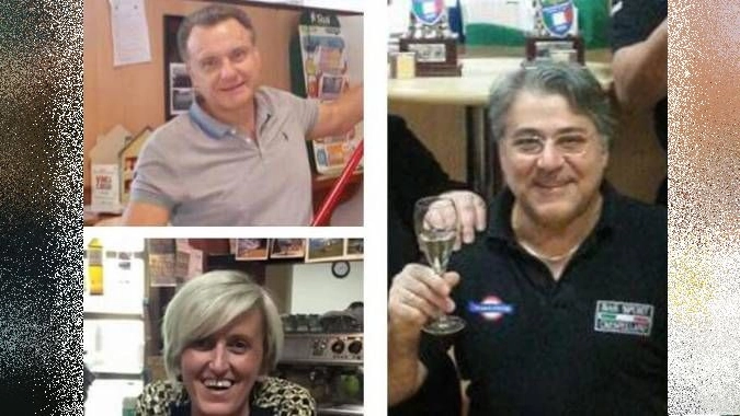 I titolari del Bar Sport di Crespellano: Tiziano Tassi, Daniele Dondi e Catia Adani