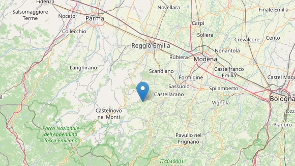 Terremoto a Baiso, Reggio Emilia (foto OpenStreetMap)