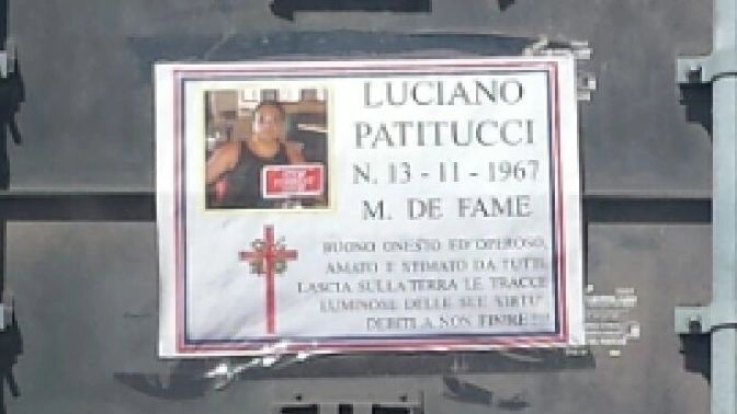 Il finto manifesto funebre di Luciano Patitucci, patron della Civitanovese