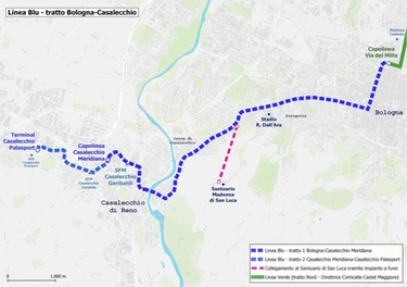 Tram Bologna, il progetto per la linea blu