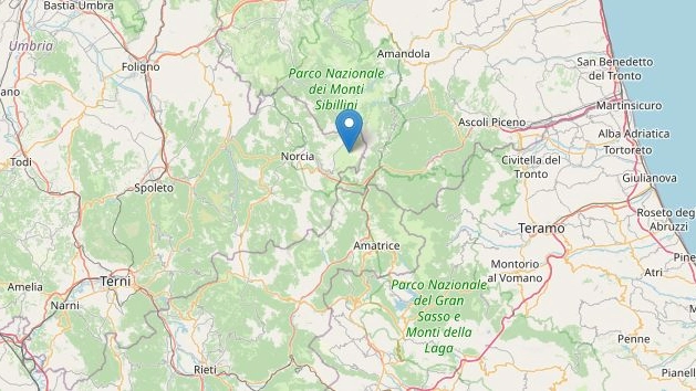 Terremoto: scossa di 2.6 ad Arquata del Tronto (Open Street Map)