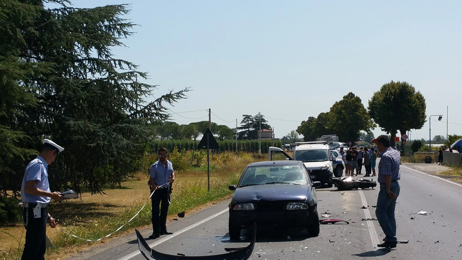 L'incidente sulla via Emilia tra Faenza e Castel Bolognese