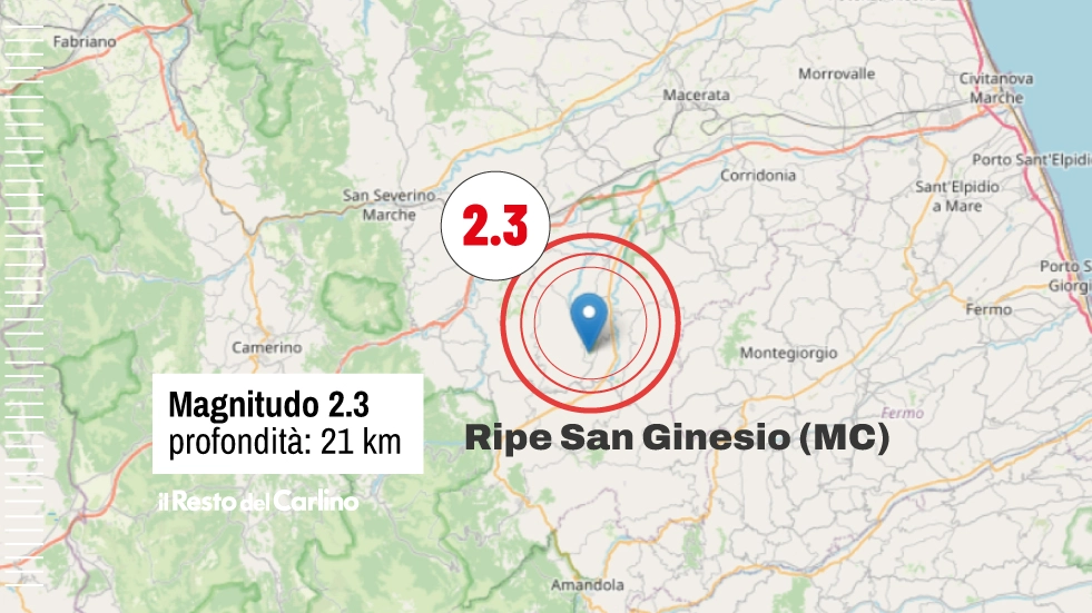 Il sisma di 2.3 di magnitudo è stato registrato dall’Ingv nella zona di Ripe San Ginesio