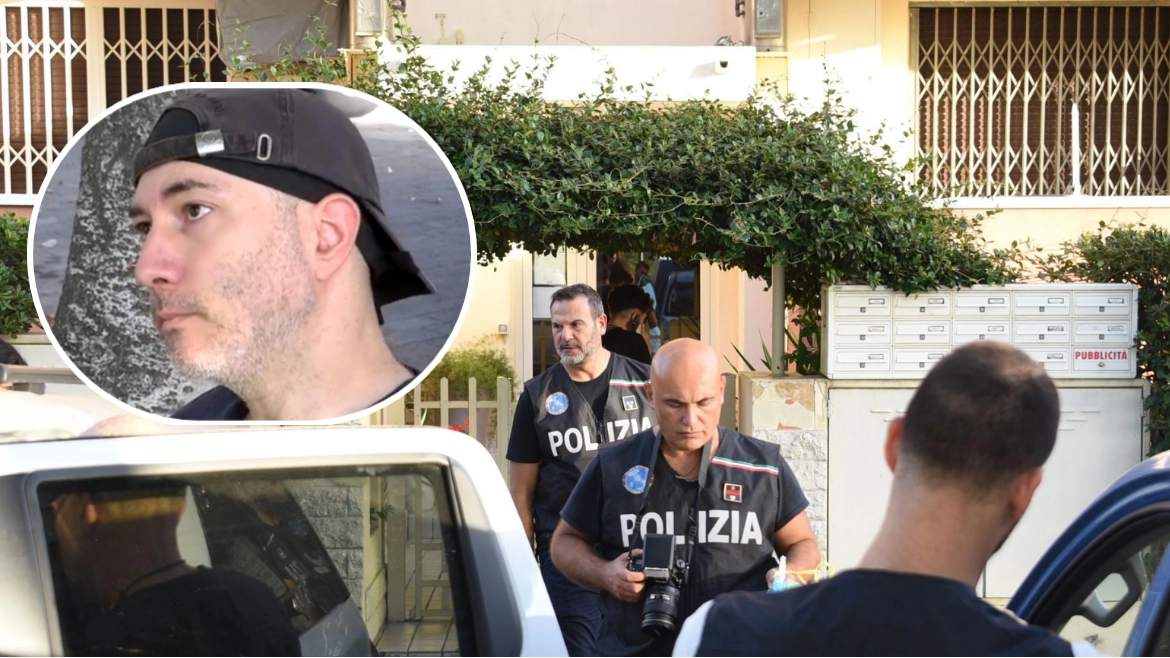 La perquisizione ieri a Riccione (foto Migliorini) e nel riquadro Loris Bianchi, fratello di Manuel