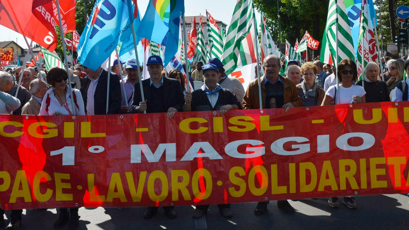 Una manifestazione sindacale per il Primo maggio